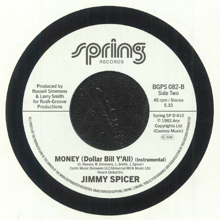 SPICER, Jimmy - Money (Dollar Bill Y'all)