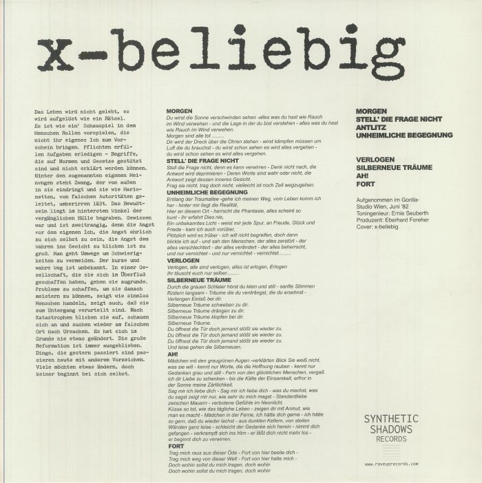 X BELIEBIG - X Beliebig (reissue)
