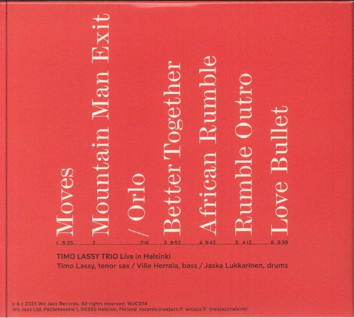 TIMO LASSY TRIO - Live In Helsinki