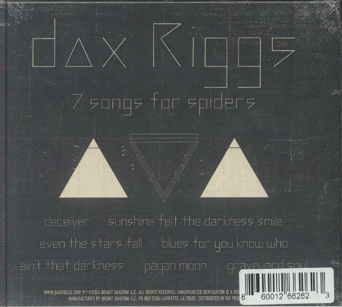 RIGGS, Dax - 7 Songs For Spiders
