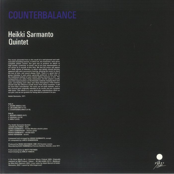 HEIKKI SARMANTO QUINTET - Counterbalance (reissue)
