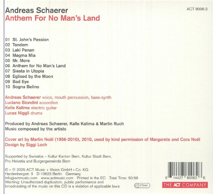 SCHAERER, Andreas - Anthem For No Man's Land