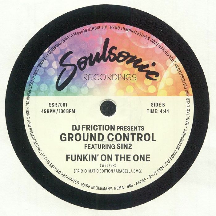 DJ Friction presents Ground Control / All night Long b/w Funkin' On The One