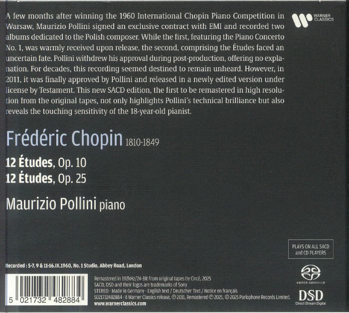 CHOPIN, Frederic/MAURIZIO POLLINI - Chopin Etudes Op 10 & 25