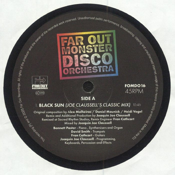 FAR OUT MONSTER DISCO ORCHESTRA - Black Sun (Joe Claussell remixes) (Record Store Day RSD 2025)