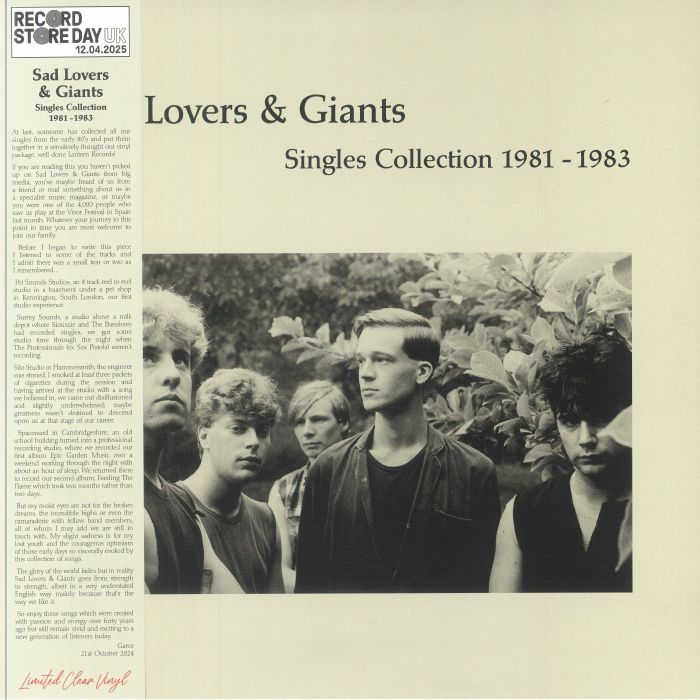 SAD LOVERS & GIANTS - Singles Collection 1981-1983 (Record Store Day RSD 2025)