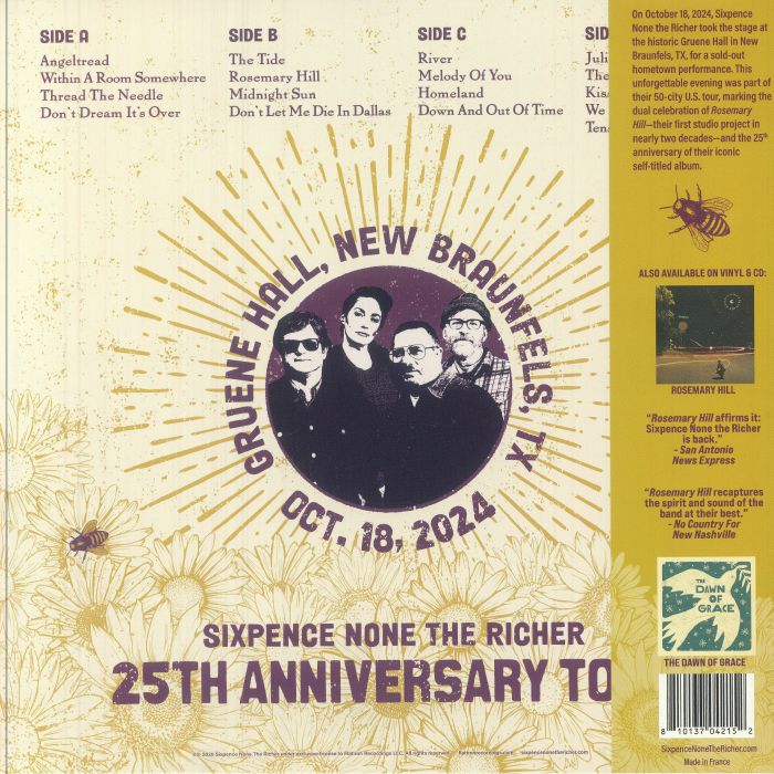 SIXPENCE NONE THE RICHER - Live At Gruene Hall (Record Store Day RSD 2025)