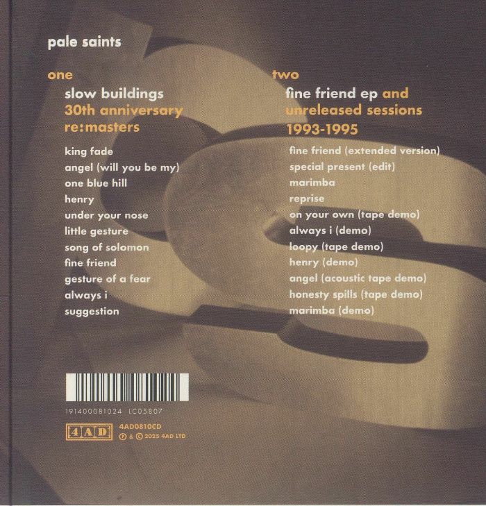 PALE SAINTS - Slow Buildings (30th Anniversary Edition)