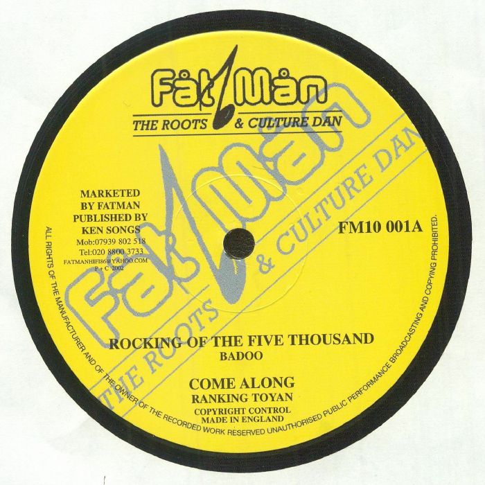 英10” Badoo / Toyan / Jah Stitch Rocking Of The Five Thousand FM10001 Fatman Studio /00200 Badoo / Rankin Toyan / Jah Stitch – Rocking Of The Five