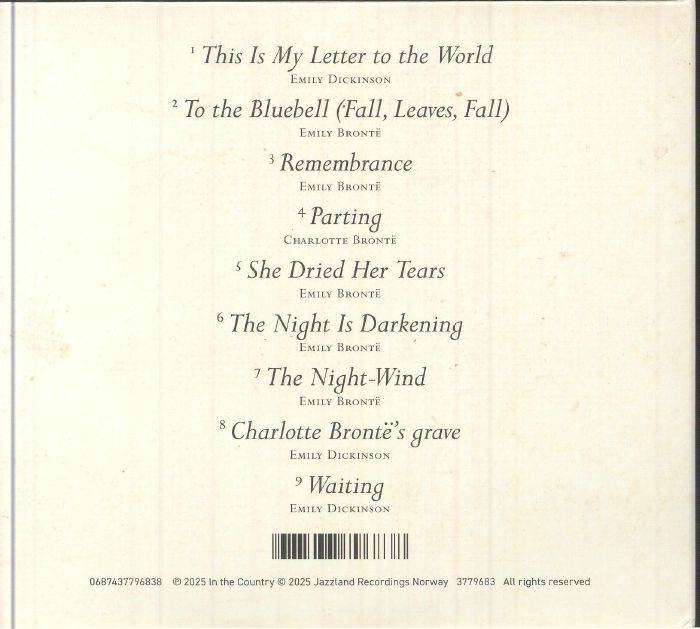 IN THE COUNTRY/SOLVEIG SLETTAHJELL/KNUT REIERSRUD - Remembrance: Poems By Bronte & Dickinson