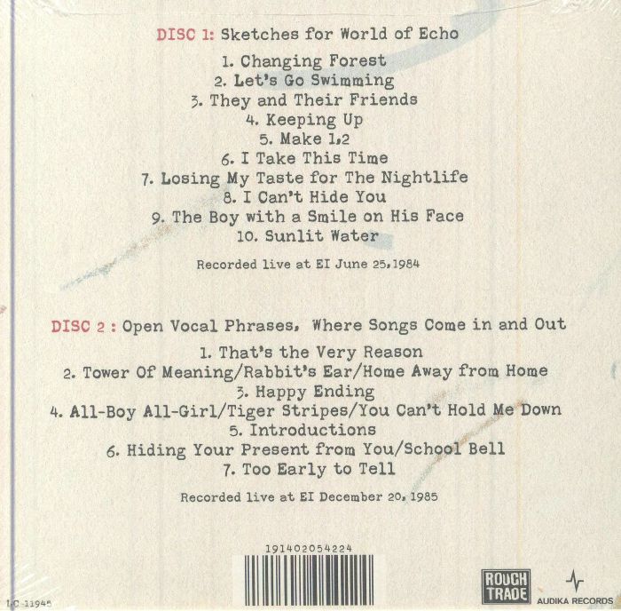 RUSSELL, Arthur - Sketches For World Of Echo/Open Vocal Phrases Where Songs Come In & Out