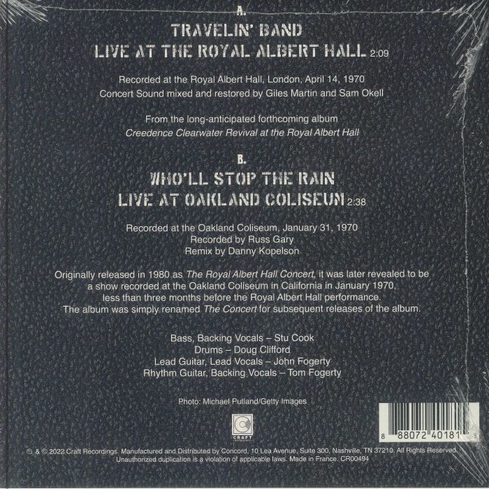 CREEDENCE CLEARWATER REVIVAL - Travelin' Band: Live At The Royal Albert Hall