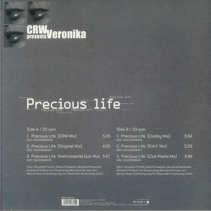 CRW presents VERONIKA - Precious Life (reissue)