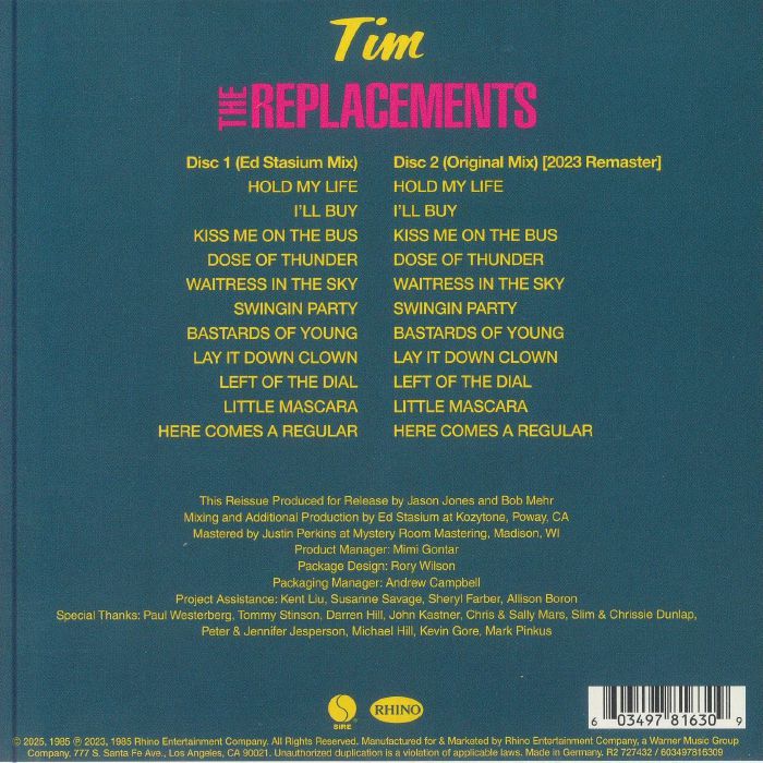 REPLACEMENTS, The - Tim (reissue)