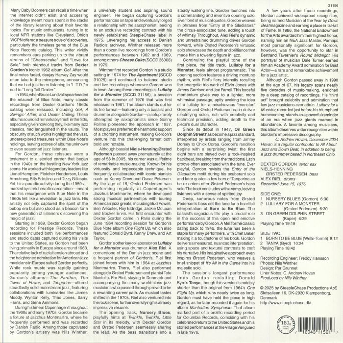 DEXTER GORDON TRIO - Lullaby For A Monster (reissue)