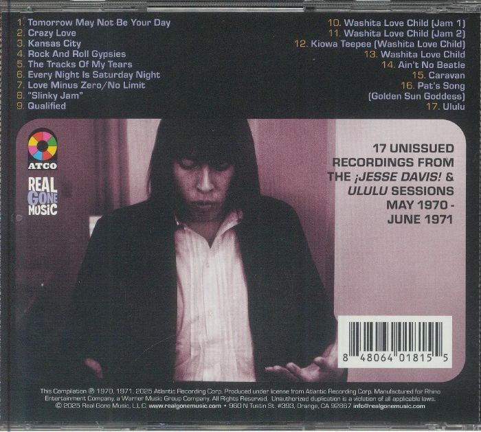 DAVIS, Jesse Ed - Tomorrow May Not Be Your Day: The Unissued Atco Recordings 1970-1971