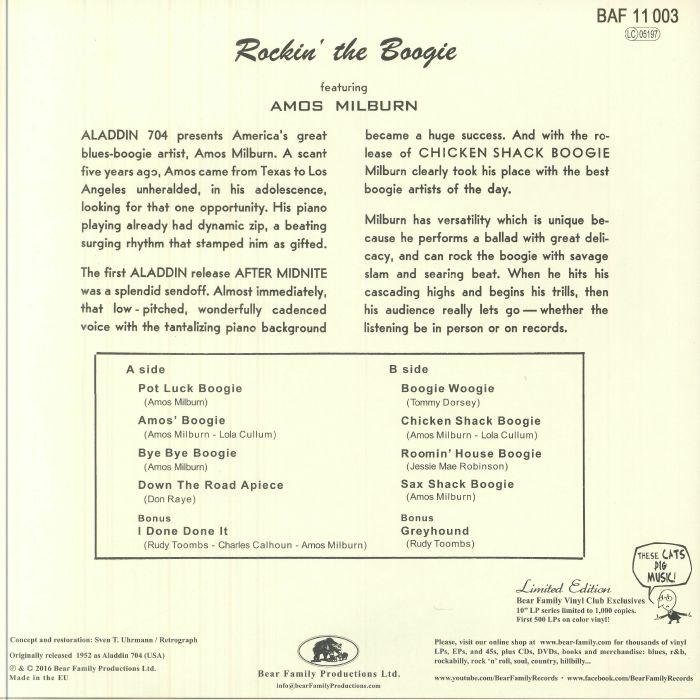 Amos MILBURN - Rockin' The Boogie (reissue)