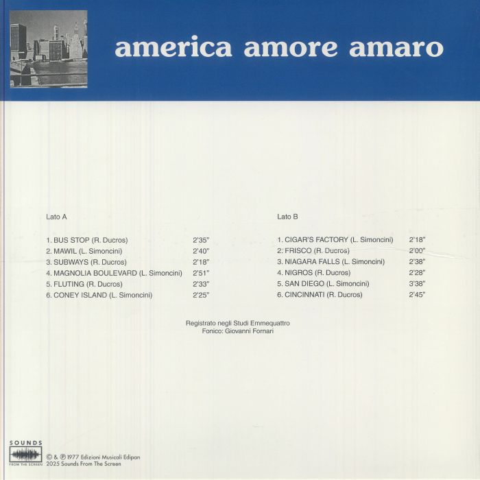 DUCROS, Remigio/LUCIANO SIMONCINI - America Amore Amaro (reissue)