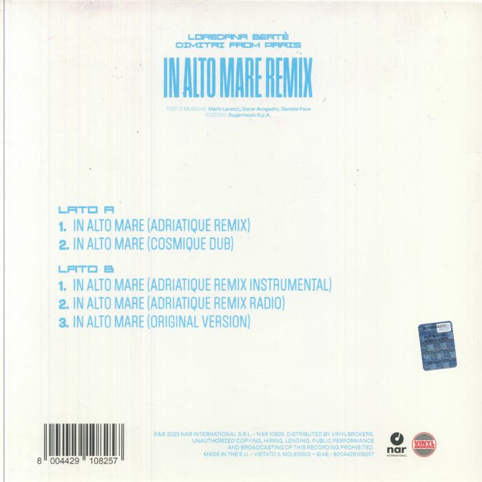 BERTE, Loredana - In Alto Mare (remixes)