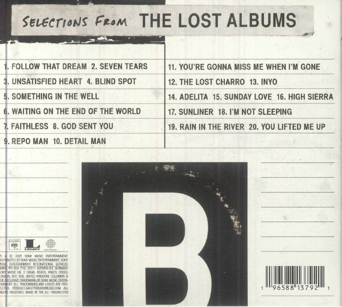 CD ポスター　Bruce Springsteen Lost and Found Bruce Springsteen - Lost And Found: Selections From The Lost