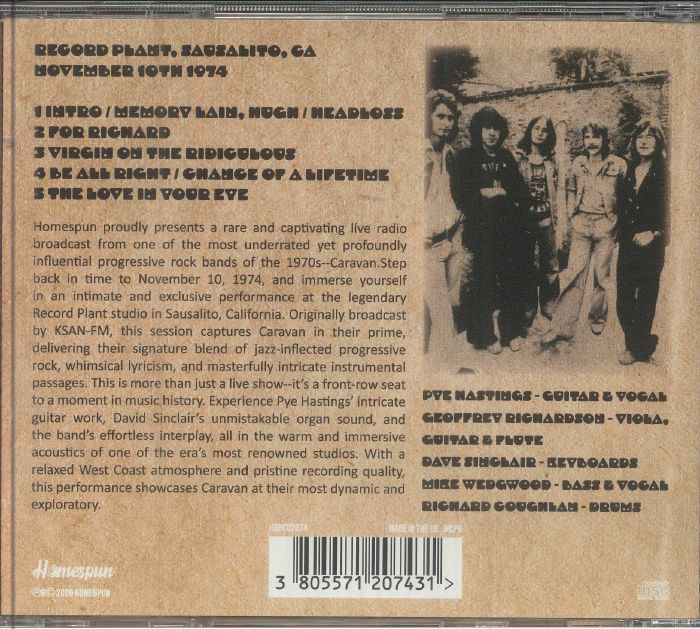 CARAVAN - The Love In Your Eye: Live 1974