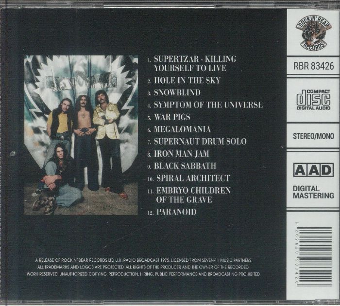 BLACK SABBATH - Paranoid In 1975
