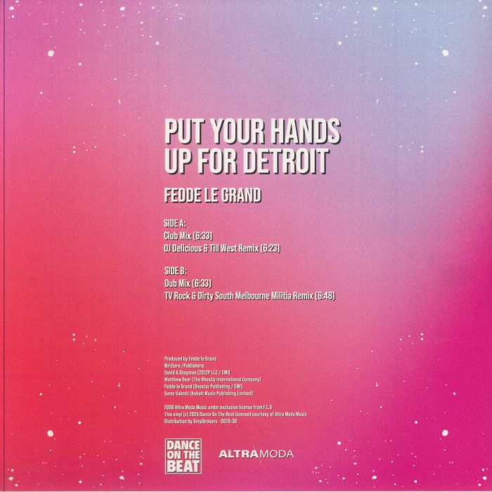 Fedde LE GRAND Put Your Hands Up For Detroit reissue Vinyl At Juno 