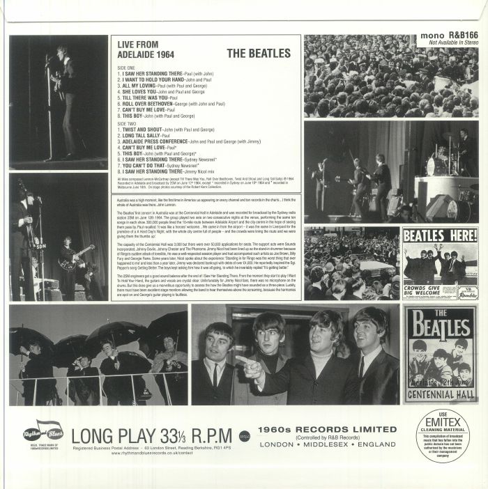 BEATLES, The - Live From Adelaide 1964 (mono)