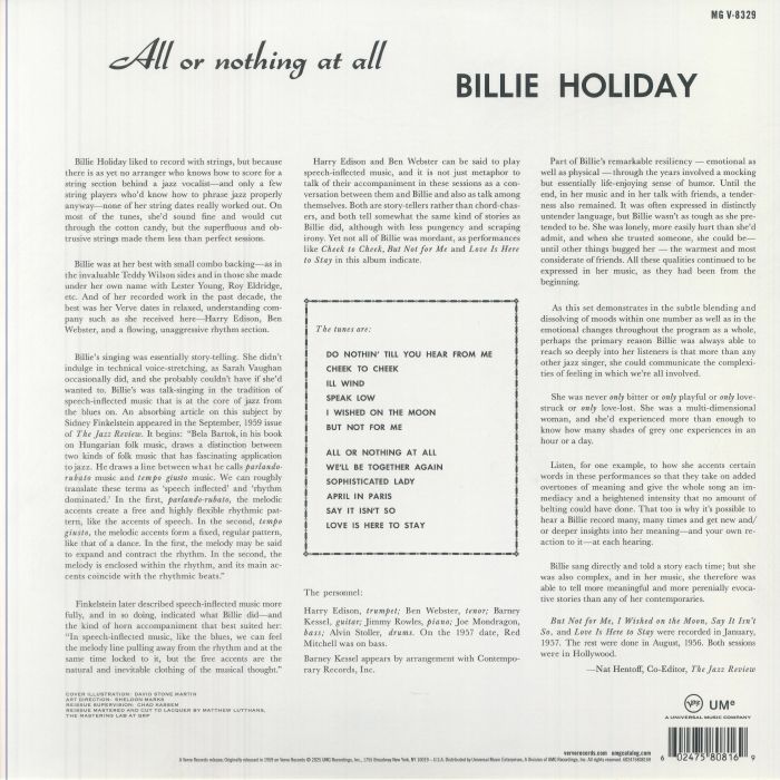 HOLIDAY, Billie - All Or Nothing At All (Acoustic Sounds Series)