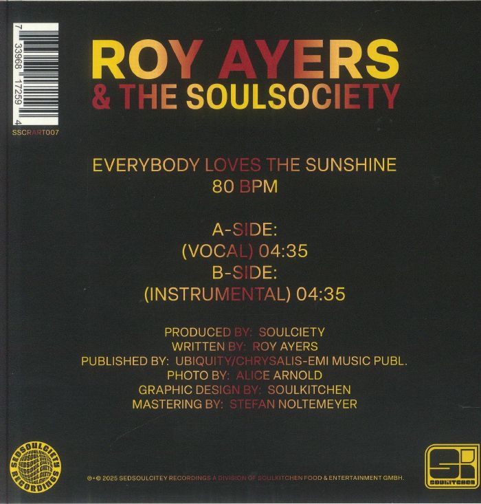 AYERS, Roy/THE SOULSOCIETY - Everybody Loves The Sunshine (remastered)