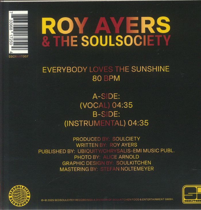 AYERS, Roy/THE SOULSOCIETY - Everybody Loves The Sunshine (remastered)