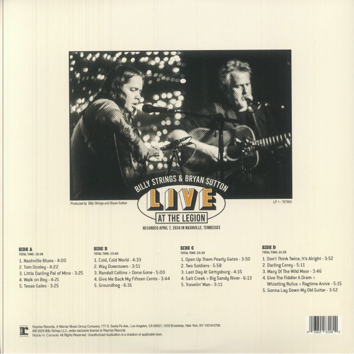 BILLY STRINGS/BRYAN SUTTON - Live At The Legion Vinyl at Juno Records.