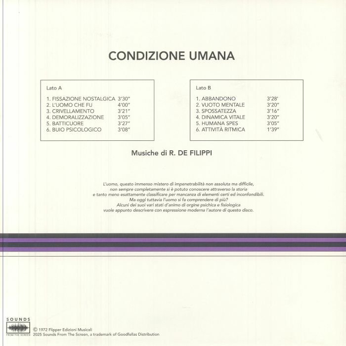 DE FILIPPI, Rino - Condizione Umana