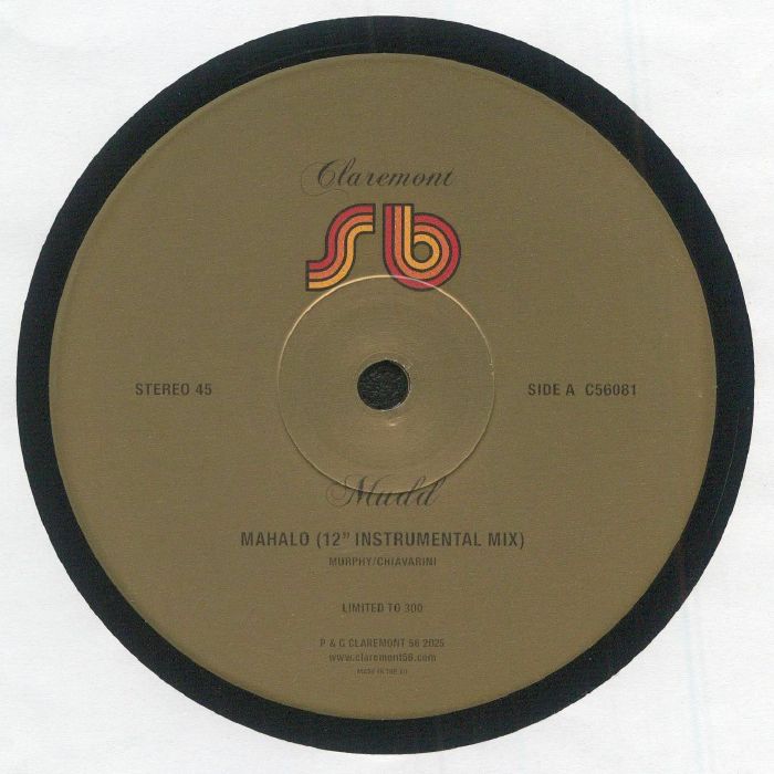 Mudd – Mahalo (12 Inch Instrurmental mix) vinyl cover