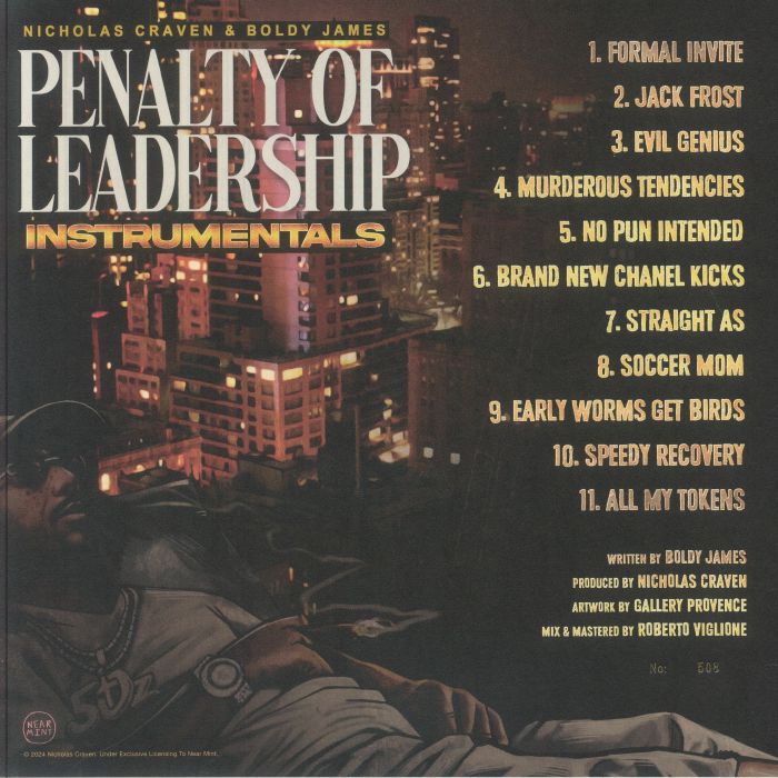 Nicholas CRAVEN/BOLDY JAMES - Penalty Of Leadership (Instrumentals 