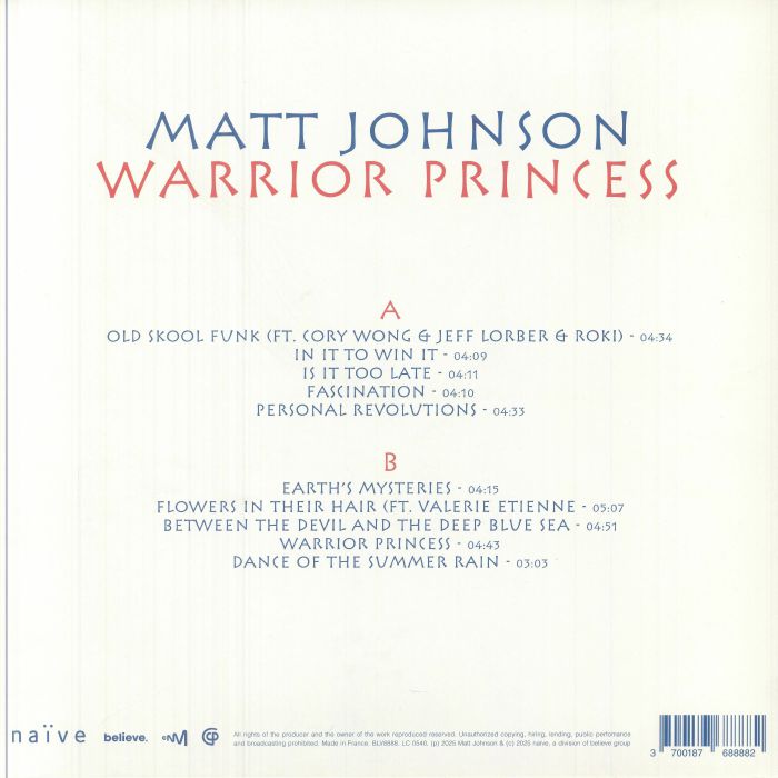 Matt JOHNSON - Warrior Princess Vinyl at Juno Records.
