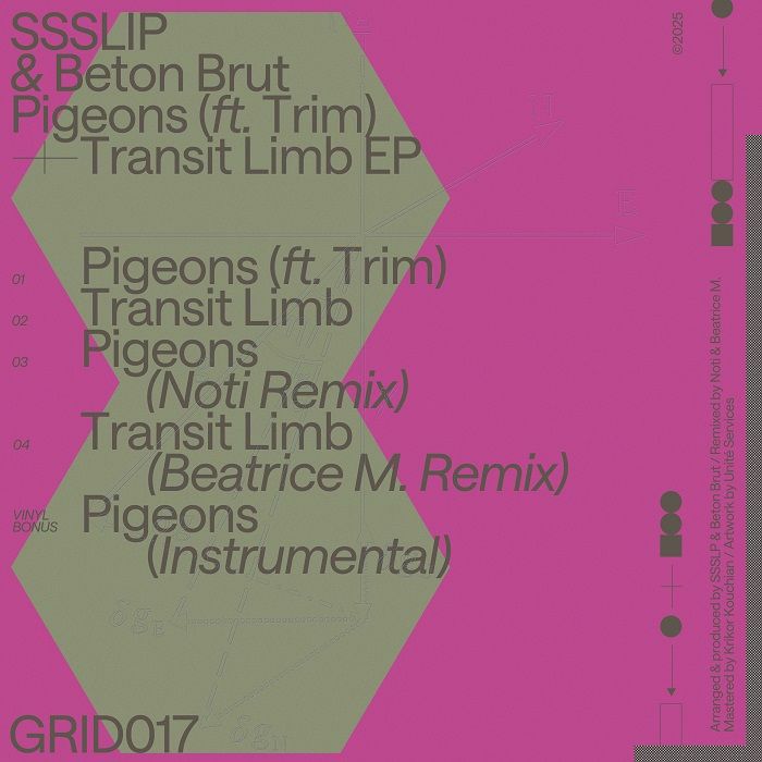 SSSLIP/BETON BRUT feat TRIM - Pigeons/Transit Limb EP (feat Noti, Beatrice M mixes)