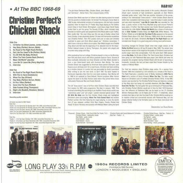 CHRISTINE PERFECT'S CHICKEN SHACK - At The BBC 1968-69
