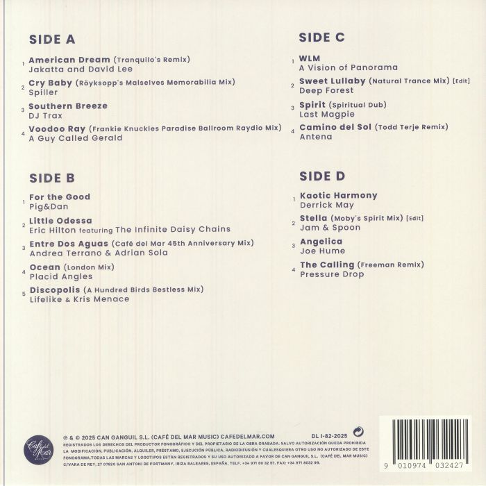 Cafe Del Mar 45th Anniversary 2LP レコード Various – Café Del Mar 45th Anniversary | Releases | Discogs