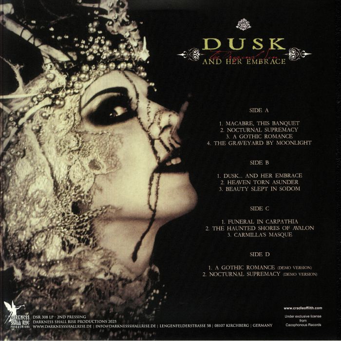 CRADLE OF FILTH - Dusk & Her Embrace: Original Sin (remastered) Vinyl ...