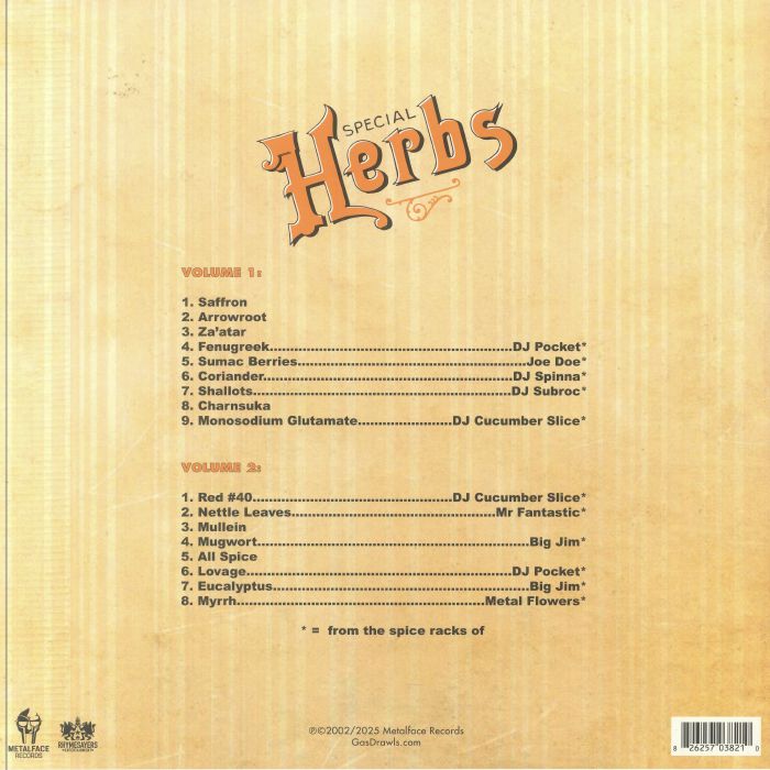 MF DOOM Metal Fingers Presents Special Herbs Vol 1 &