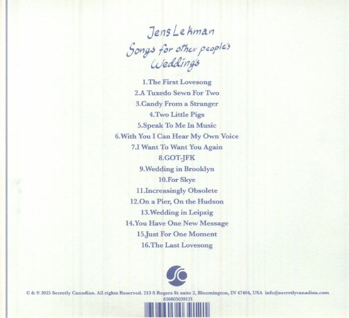 Jens LEKMAN - Songs For Other People's Weddings