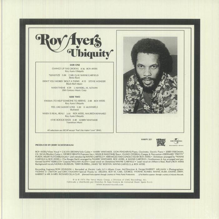 ROY AYERS UBIQUITY - Change Up The Groove (remastered) Vinyl at