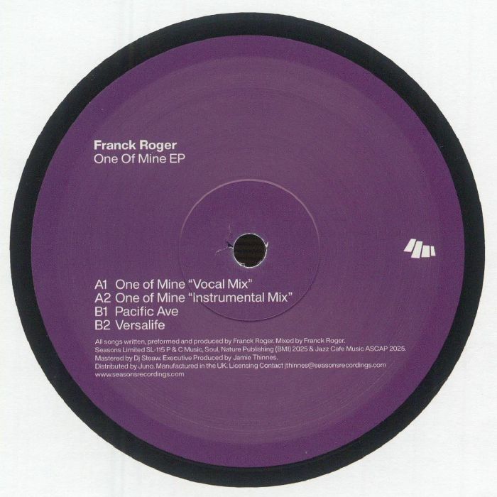 Franck Roger – One Of Mine EP vinyl cover