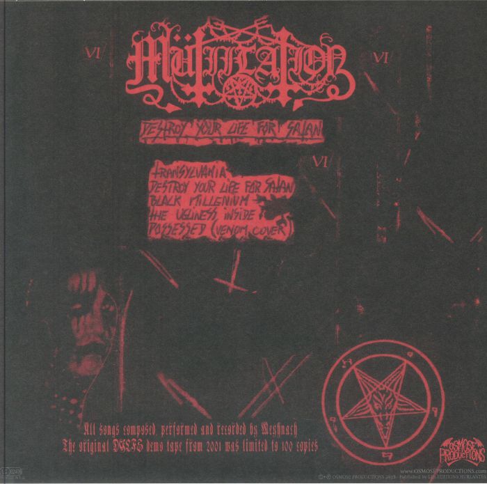 MUTIILATION - Destroy Your Life For Satan (reissue)
