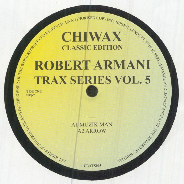 Robert Armani – Trax Series Volume Five vinyl cover