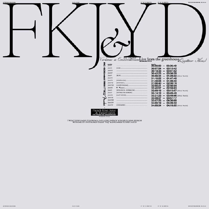 FKJ/YUSSEF DAYES - Live From The Greenhouse レコード at Juno Records.