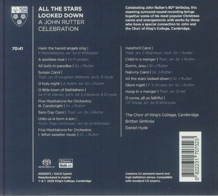 John Rutter Cds John RUTTER/DANIEL HYDE/CHOIR OF KING'S COLLEGE CAMBRIDGE/BRITTEN ...