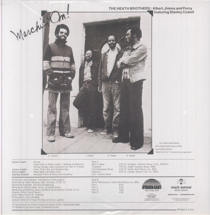 The Heath Brothers／Marchin' On! LPレコード The HEATH BROTHERS feat STANLEY COWELL - Marchin' On! (Deluxe