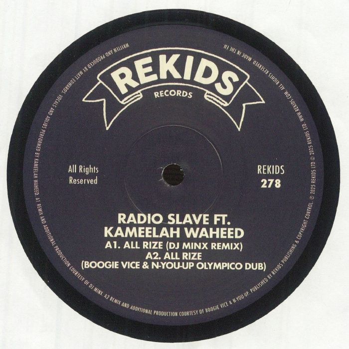 Radio Slave | Kameelah Waheed – All Rize (remixes) vinyl cover